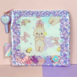 うさぎちゃん キャンディ柄 ゆめかわ シャカシャカポーチ ハンドメイド  ポーチ(ポーチ)