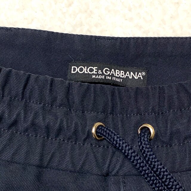 DOLCE&GABBANA(ドルチェアンドガッバーナ)のDOLCE & GABBANA ロゴ金具 パンツ ネイビー サイドライン メンズのパンツ(その他)の商品写真