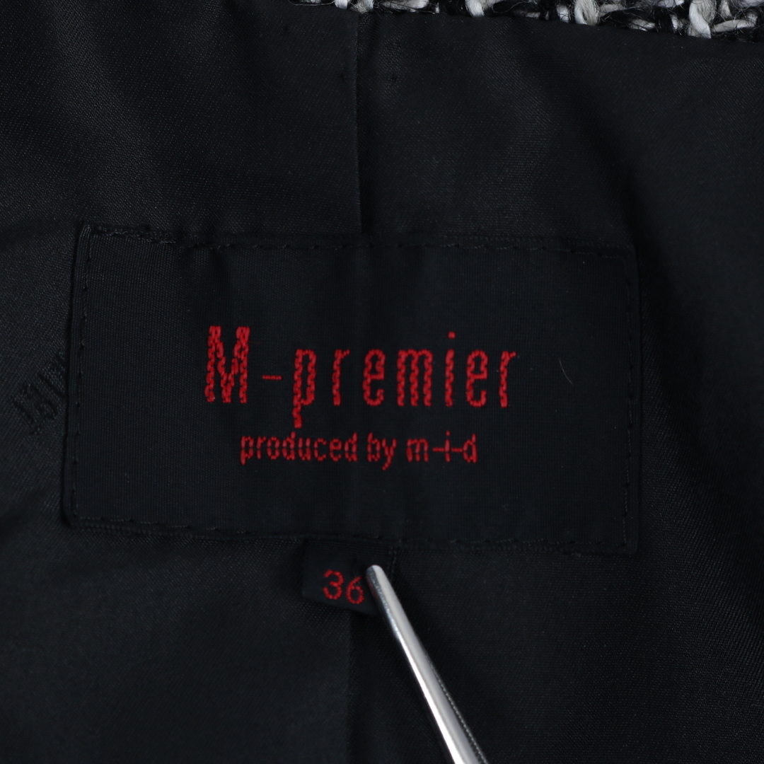 M-premier(エムプルミエ)のエムプルミエ ツイードジャケット スタンドカラー アウター 日本製 ウール混 レディース 36サイズ グレー M-premier レディースのジャケット/アウター(その他)の商品写真