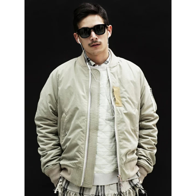 BAL(バル)のBAL バル　RAGLAN MA-1 BOMBER JACKET ベージュ　M メンズのジャケット/アウター(フライトジャケット)の商品写真