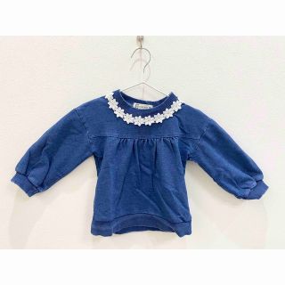 デニム　トップス　トレーナー　花　レース　子ども　キッズ　80 90 95(Tシャツ/カットソー)