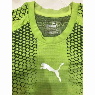 プーマ(PUMA)の美品 プーマ EVO TRGコンプレッションウェア Tシャツ グリーンイエロー (Tシャツ/カットソー(半袖/袖なし))