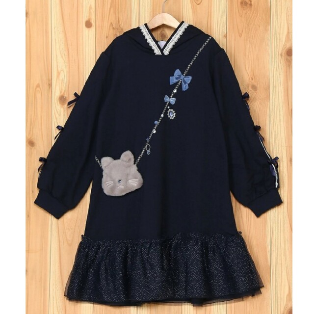 axes femme(アクシーズファム)のアクシーズファム　ネイビーワンピース キッズ/ベビー/マタニティのキッズ服女の子用(90cm~)(ワンピース)の商品写真