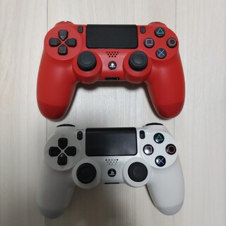 プレイステーション4(PlayStation4)の中古ジャンク品 ソニー PS4 コントローラー 2個 赤 白(その他)