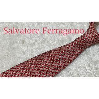 サルヴァトーレフェラガモ(Salvatore Ferragamo)のSalvatore Ferragamo フェラガモ ネクタイ 総柄 レッド(ネクタイ)