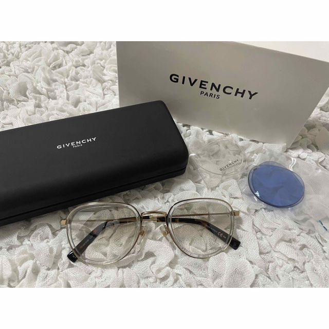 【GIVENCHY】眼鏡/美品/ブルーレンズ/茶色グラデーションレンズ付き