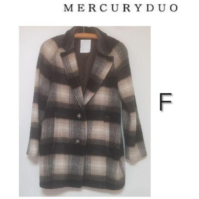 MERCURYDUO(マーキュリーデュオ)のMERCURYDUO チェック柄 コート (F) レディースのジャケット/アウター(ニットコート)の商品写真