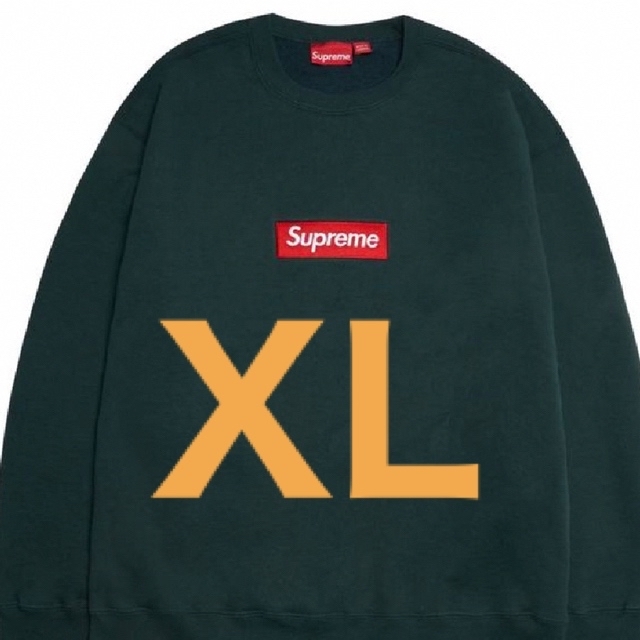 シュプリーム box logo クルーネック ダークパイン Lサイズ