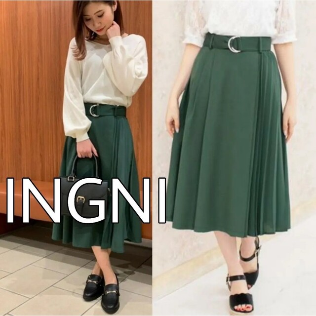 INGNI(イング)のINGNI 定価5390円 プリーツ切替ミディ／スカート レディースのワンピース(ひざ丈ワンピース)の商品写真