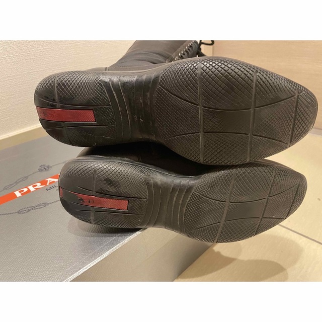 PRADA レースアップブーツ(黒、サイズ36)-