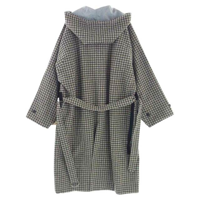 SUNSEA(サンシー)のSUNSEA サンシー コート 17AW 17A38 REVERSIBLE NETWORK CHECK JEDI COAT リバーシブル ネットワーク チェック ジェダイ フード コート グレー系 3【中古】 メンズのジャケット/アウター(その他)の商品写真