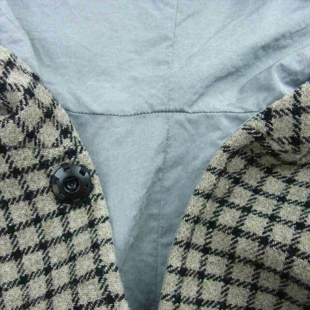 SUNSEA(サンシー)のSUNSEA サンシー コート 17AW 17A38 REVERSIBLE NETWORK CHECK JEDI COAT リバーシブル ネットワーク チェック ジェダイ フード コート グレー系 3【中古】 メンズのジャケット/アウター(その他)の商品写真