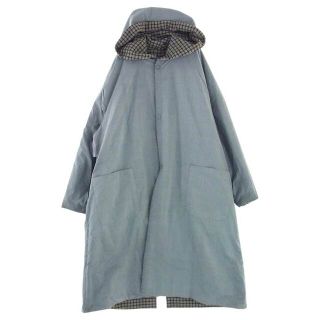 サンシー(SUNSEA)のSUNSEA サンシー コート 17AW 17A38 REVERSIBLE NETWORK CHECK JEDI COAT リバーシブル ネットワーク チェック ジェダイ フード コート グレー系 3【中古】(その他)