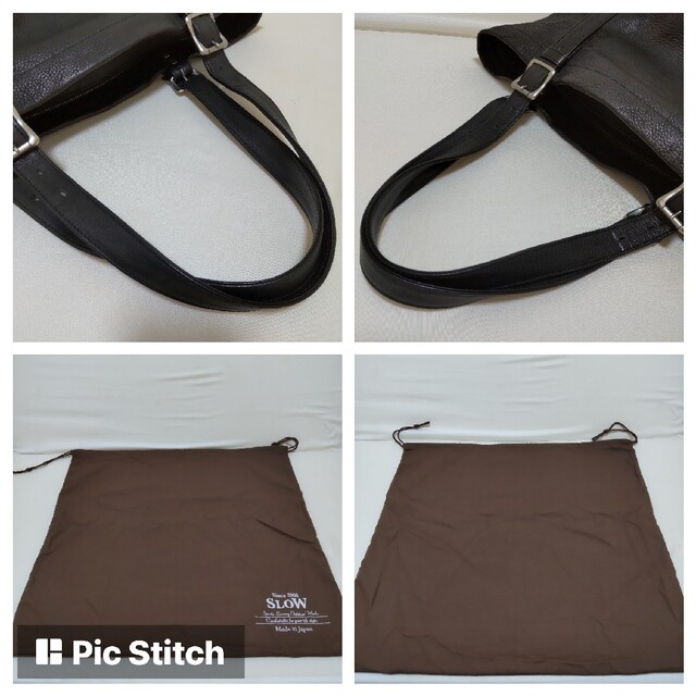 【美品】SLOW（スロウ）トートバッグ FINO-totebag S レザー 黒 メンズのバッグ(トートバッグ)の商品写真