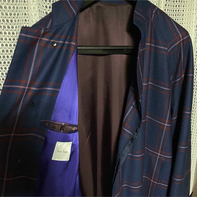 Paul Smith(ポールスミス)の【限定】チェック　ノーカラーロングコート Paul Smith ポールスミス メンズのジャケット/アウター(ステンカラーコート)の商品写真