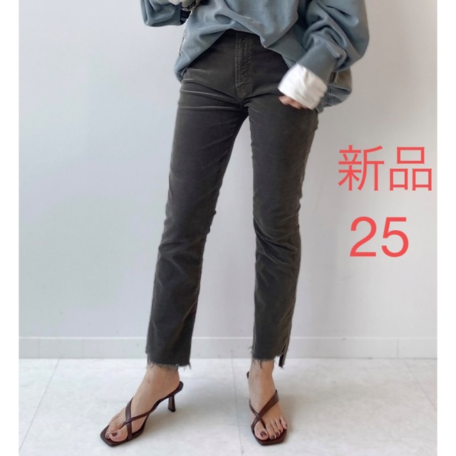 DEUXIEME CLASSE(ドゥーズィエムクラス)の新品 MOTHER CORDYROY INSIDER CROP グレー 25 レディースのパンツ(カジュアルパンツ)の商品写真