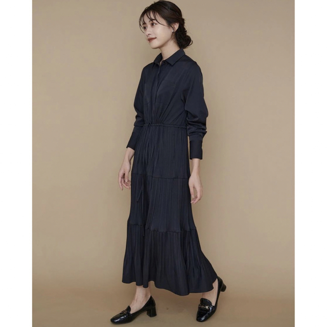 L’Or  Pleats Shirt Dress ロル ロングワンピース