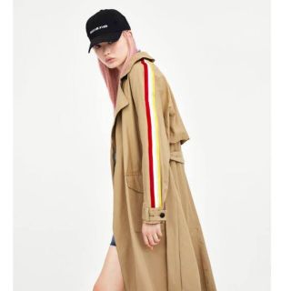 ザラ(ZARA)のito様専用　ZARA trf Collection　ストライプトレンチコート(トレンチコート)