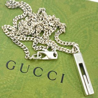 グッチ(Gucci)のGUCCI グッチ　カットアウト Gロゴプレート ネックレス　シルバー925(ネックレス)