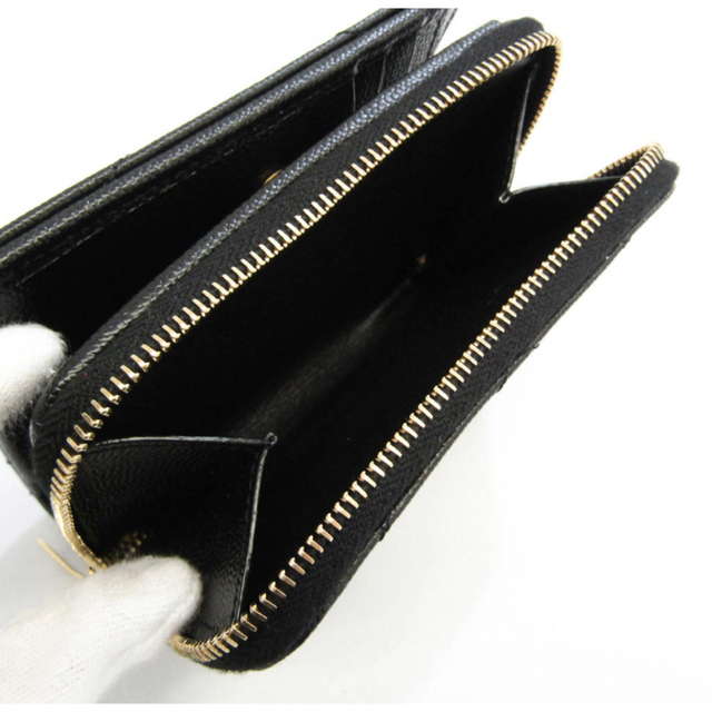 Saint Laurent(サンローラン)のサン・ローラン(Saint Laurent)レザー 財布（二つ折り） ブラック レディースのファッション小物(財布)の商品写真