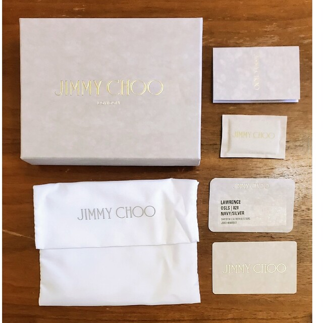 ジミーチュウ 新品 メンズ レザーウォレット(スタッズ/ネイビー二折)