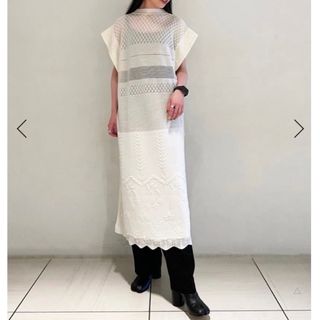 マメ(mame)の新品mame MULTI PATTERN SLEEVELESS KNITTED (ロングワンピース/マキシワンピース)