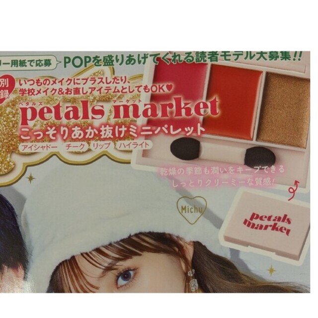 Popteen1月号特別付録 petals marketミニパレット コスメ/美容のベースメイク/化粧品(アイシャドウ)の商品写真