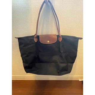 ロンシャン(LONGCHAMP)の【美品】ロンシャン　トート　ブラック　本革(トートバッグ)