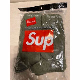 シュプリーム(Supreme)のsupreme Hanes 靴下グリーン　新品未使用　未開封(ソックス)