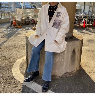 raf simons オーバーサイズデニムジャケット シャツ tic-guinee.net