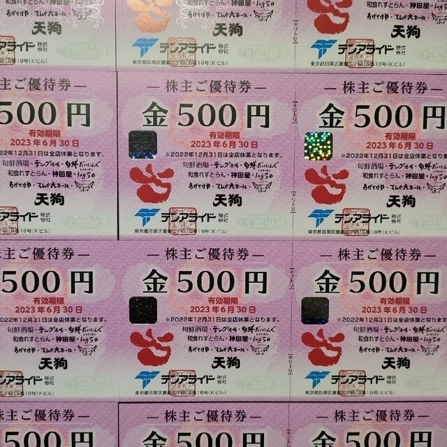 テンアライド　天狗　株主優待　15000円分