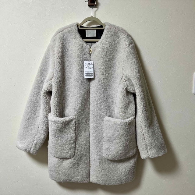 タグ付き新品】IENA ECOPELボアコート ホワイト 38-