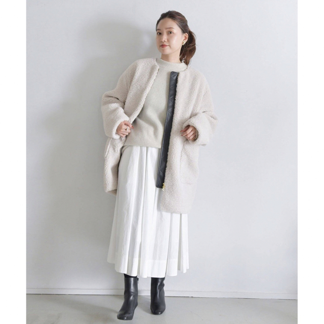 【タグ付き新品】IENA ECOPELボアコート ホワイト 38