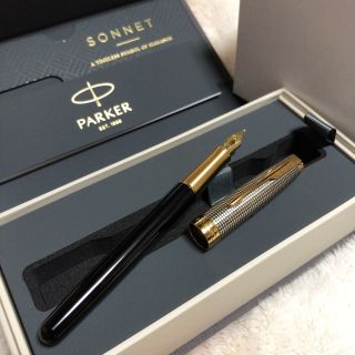 パーカー(Parker)の新品未使用 パーカー ソネットプレミアム シルバー&ブラック シズレ 万年筆 F(ペン/マーカー)