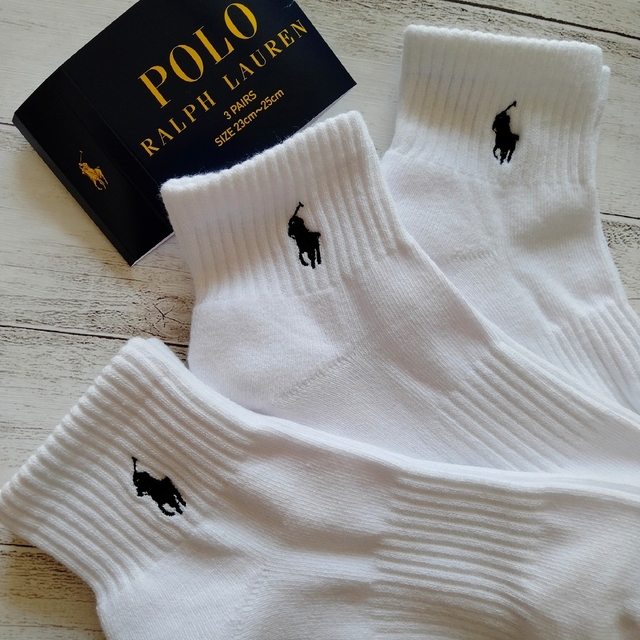 POLO RALPH LAUREN(ポロラルフローレン)のポロラルフローレン レディースソックス 23～25cm 3足セット ホワイト レディースのレッグウェア(ソックス)の商品写真