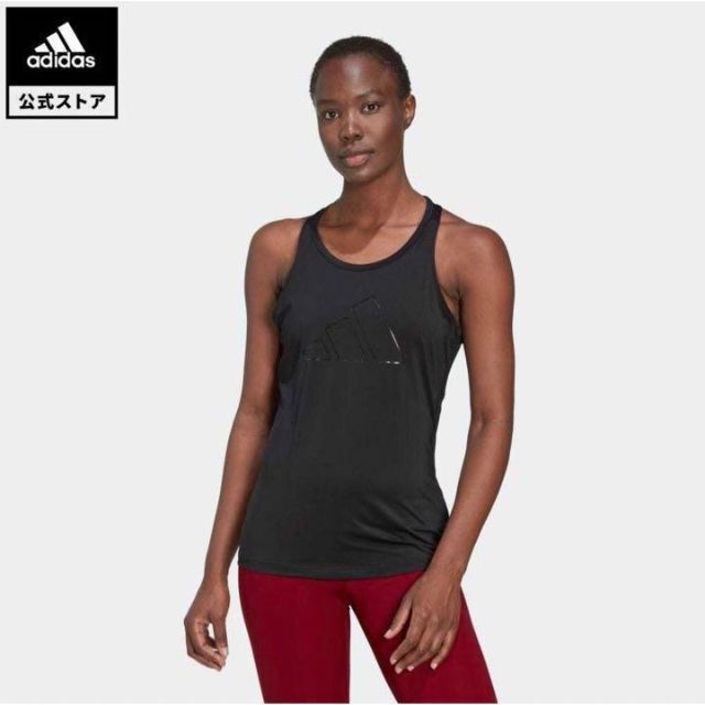 adidas(アディダス)の【新品】アディダス　タンクトップ　レディース　M ブラック スポーツ/アウトドアのトレーニング/エクササイズ(トレーニング用品)の商品写真