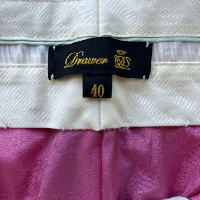 Drawer - 美品♪ドゥロワー ウールピンクチェックベーシックパンツ 40 ...