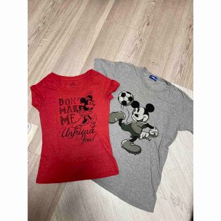 ディズニー(Disney)のミッキーマウス半袖Tシャツ、ミニーマウスフレンチスリーブTシャツのセット売り(キャラクターグッズ)