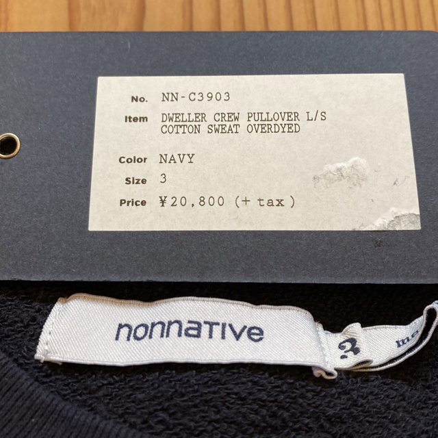 nonnative(ノンネイティブ)のnonnative DWELLER CREW OVERDYED NAVY メンズのトップス(スウェット)の商品写真