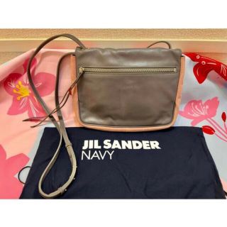 ジルサンダーネイビー(JIL SANDER NAVY)の【美品】▼ジルサンダーネイビー ミニショルダーバッグ グレー×ピンク(ショルダーバッグ)