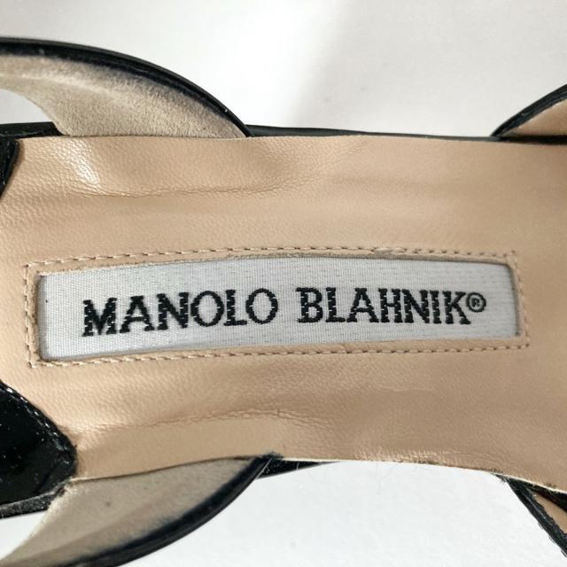 MANOLO BLAHNIK(マノロブラニク)のマノロブラニク サンダル 33 1/2 - 黒 レディースの靴/シューズ(サンダル)の商品写真