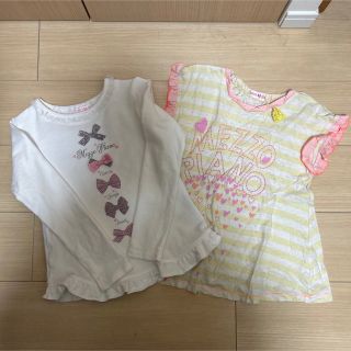 mezzo piano - mezzo piano ☆ 白い長袖カットソー ボーダーTシャツ 2 ...