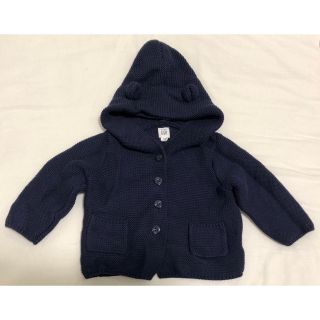 ベビーギャップ(babyGAP)のmiu様専用　ベビーギャップくま耳ニット 12〜18m 80 ネイビー(カーディガン/ボレロ)