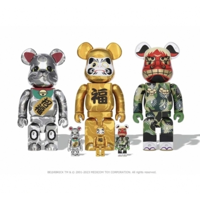 MEDICOM TOY(メディコムトイ)のベアブリック BE@RBRICK BAPE 招き猫 達磨 獅子舞 6PCS エンタメ/ホビーのエンタメ その他(その他)の商品写真