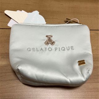 ジェラートピケ(gelato pique)のベアワンポイント刺繍ティッシュポーチ(ポーチ)