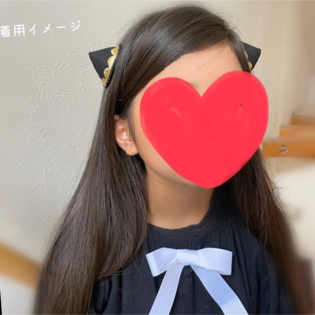 457＊猫耳　2個セット　レザータイプ　髪飾り　ヘアーニャンコピンコスプレ キッズ/ベビー/マタニティのこども用ファッション小物(その他)の商品写真