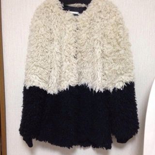 メリージェニー(merry jenny)のノーカラーフェイクファーコート(毛皮/ファーコート)