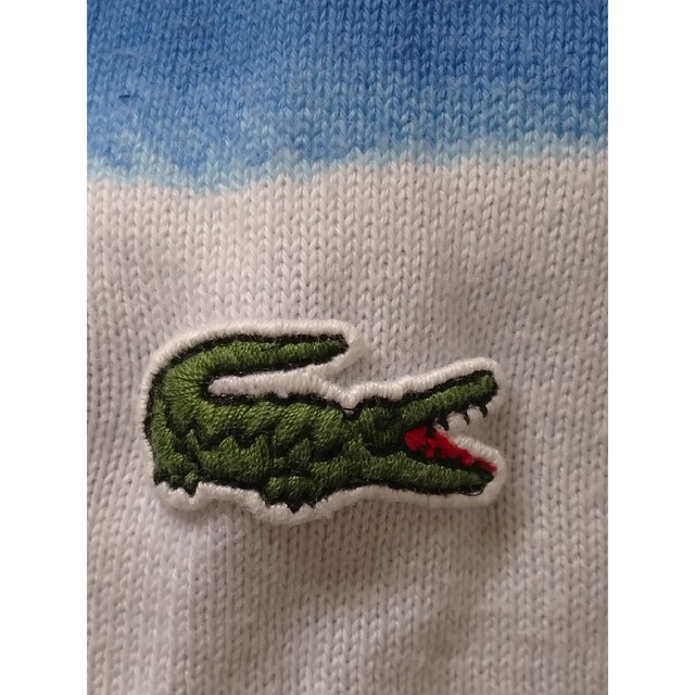 LACOSTE(ラコステ)のLACOSTE（ラコステ） ペイントボーダー柄Vネックニット サイズ：2 メンズのトップス(ニット/セーター)の商品写真