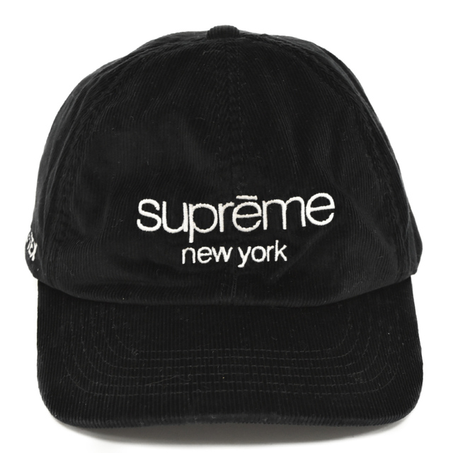 SUPREME シュプリーム 21AW GORE-TEX CORDUROY CLASSIC LOGO 6-PANEL CAP ゴアテックス コーデュロイ ロゴ刺繍 6パネルキャップ ブラック