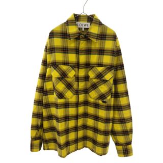 ロエベ(LOEWE)のLOEWE ロエベ 21AW CHECK OVERSIZED SHIRTS チェック柄オーバーサイズド 長袖シャツ イエロー H526Y05X07(シャツ)